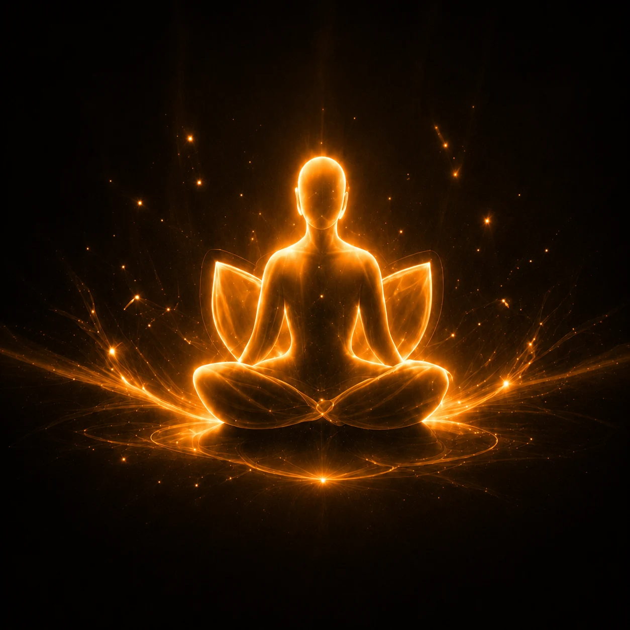 Warm amber holographic brain visual for Antarjyoti Neurosciences.